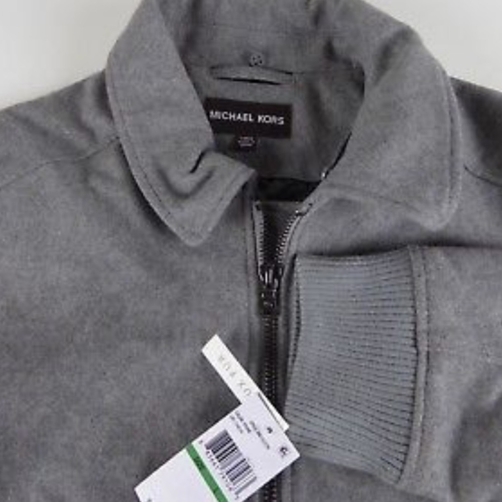 Michael Kors Wool Blend Bomber Jacket Fur Collar - Picture 6 of 8